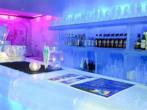 Explore the icy sculptures and magical drinks at the magic ice bar brgen